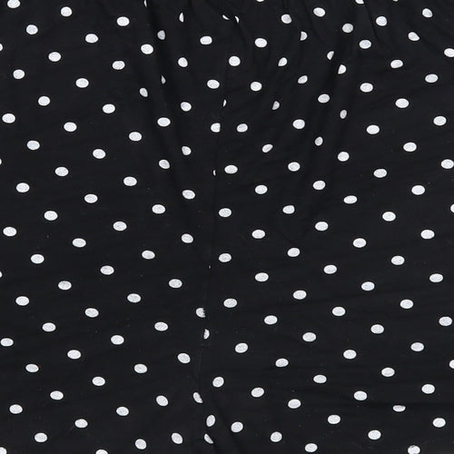 Boohoo Womens Black Polka Dot Polyester Basic Shorts Size M Regular Pull On