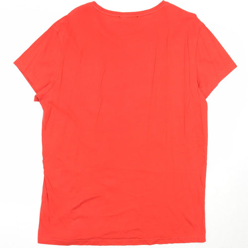 Calvin Klein Mens Red Cotton T-Shirt Size L Round Neck