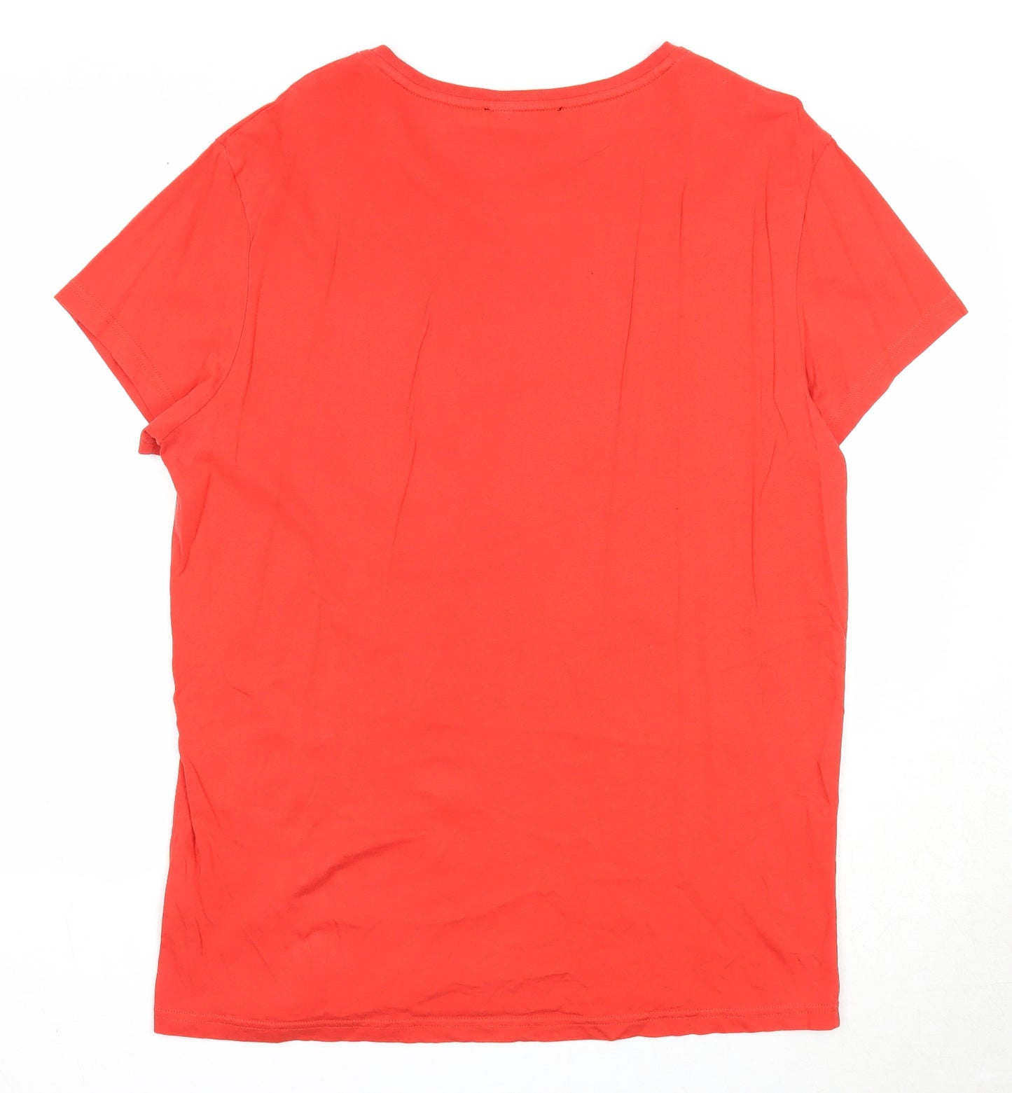 Calvin Klein Mens Red Cotton T-Shirt Size L Round Neck