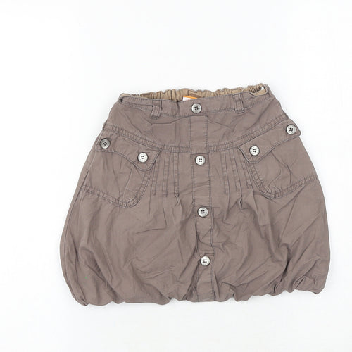 MINIMODE Girls Brown 100% Cotton A-Line Skirt Size 5-6 Years Regular Button