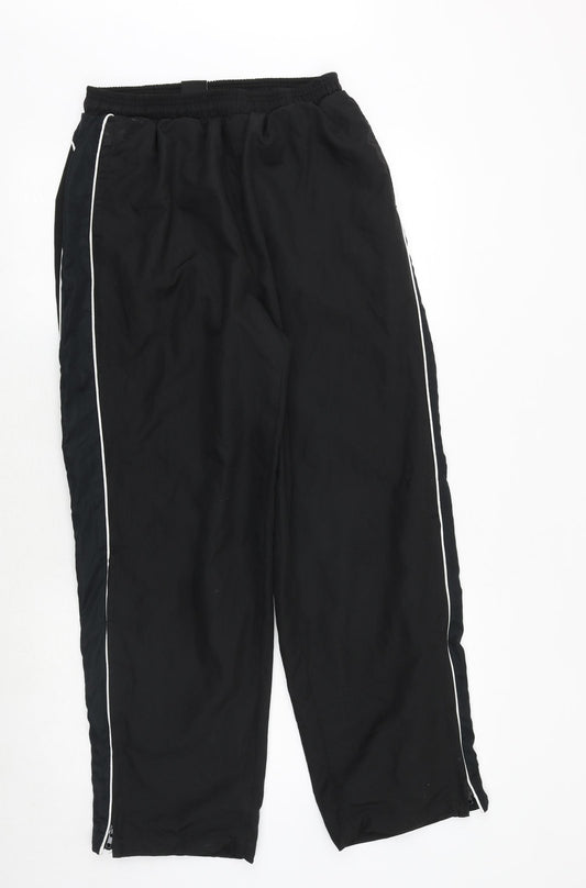 Prostar Mens Black Polyester Jogger Trousers Size 30 in Regular - Side Stripe Detail
