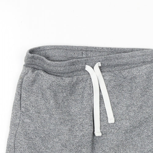 H&M Boys Grey Geometric Cotton Sweat Shorts Size 4-5 Years Regular Drawstring