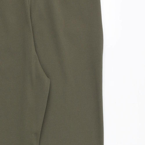 Spotted Womens Green Polyester Trousers Size 10 Regular Zip