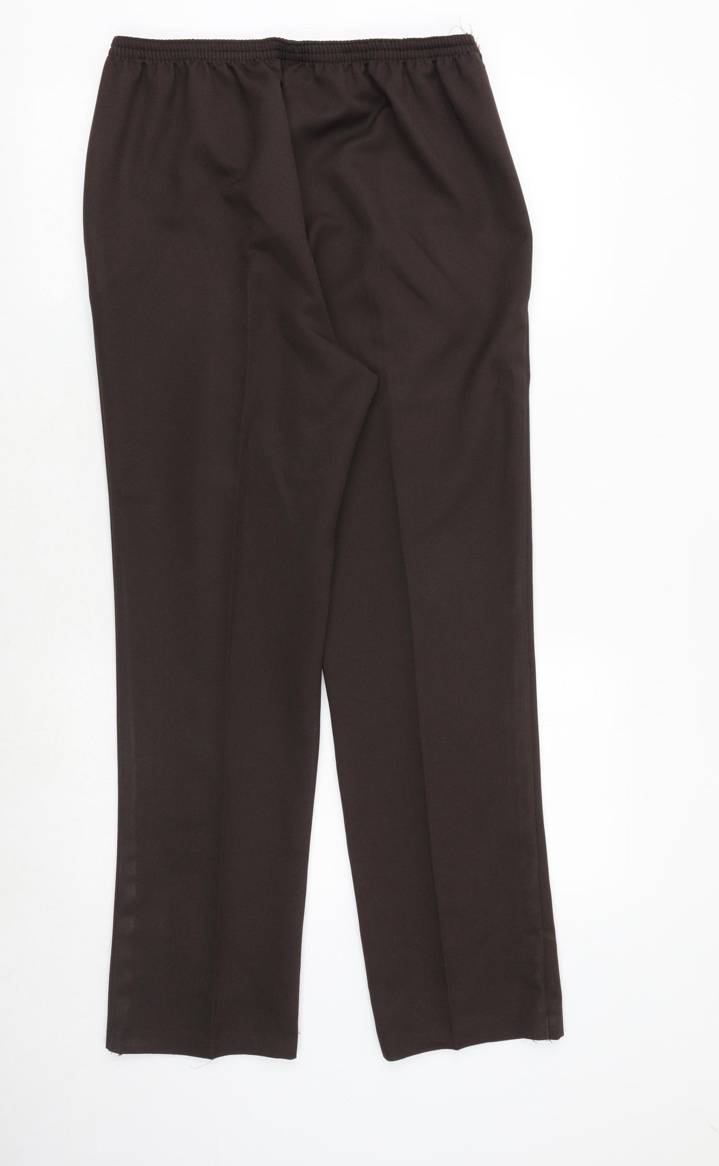 Slimma Womens Brown Polyester Trousers Size 14 Regular