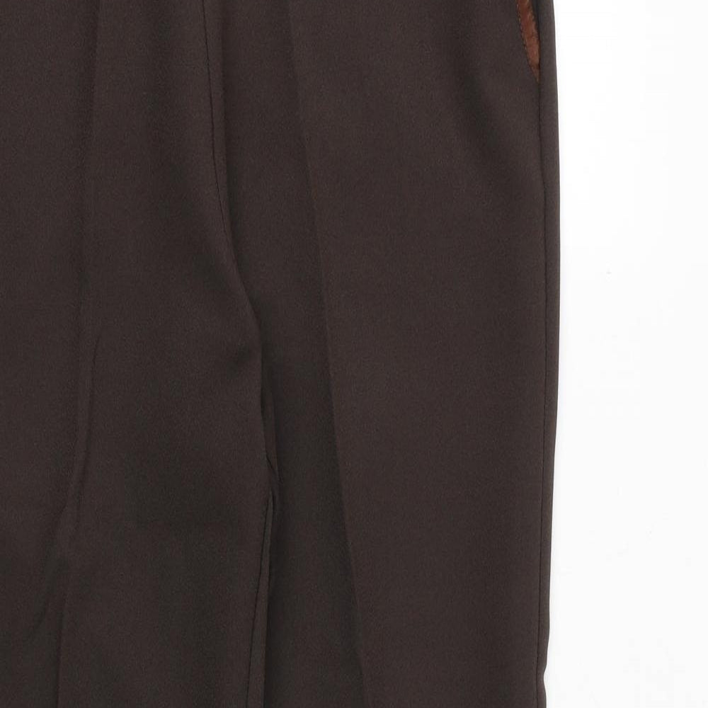 Slimma Womens Brown Polyester Trousers Size 14 Regular