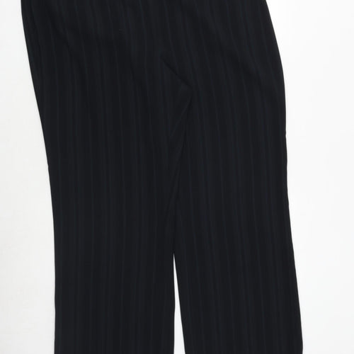 AMARANTO Womens Blue Striped Polyester Dress Pants Trousers Size 20 Regular Zip