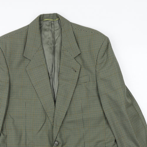 Skopes Mens Green Check Polyester Jacket Suit Jacket Size 38 Regular