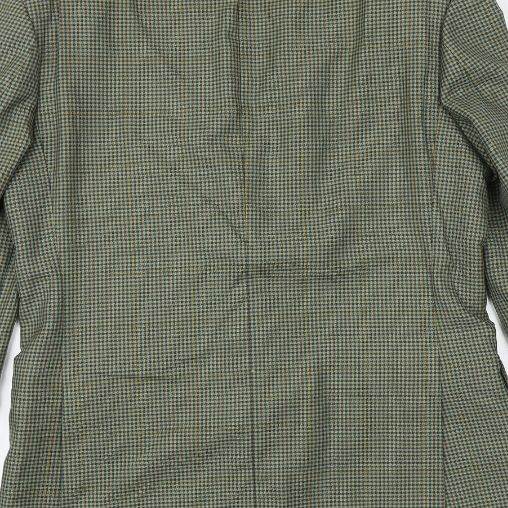 Skopes Mens Green Check Polyester Jacket Suit Jacket Size 38 Regular