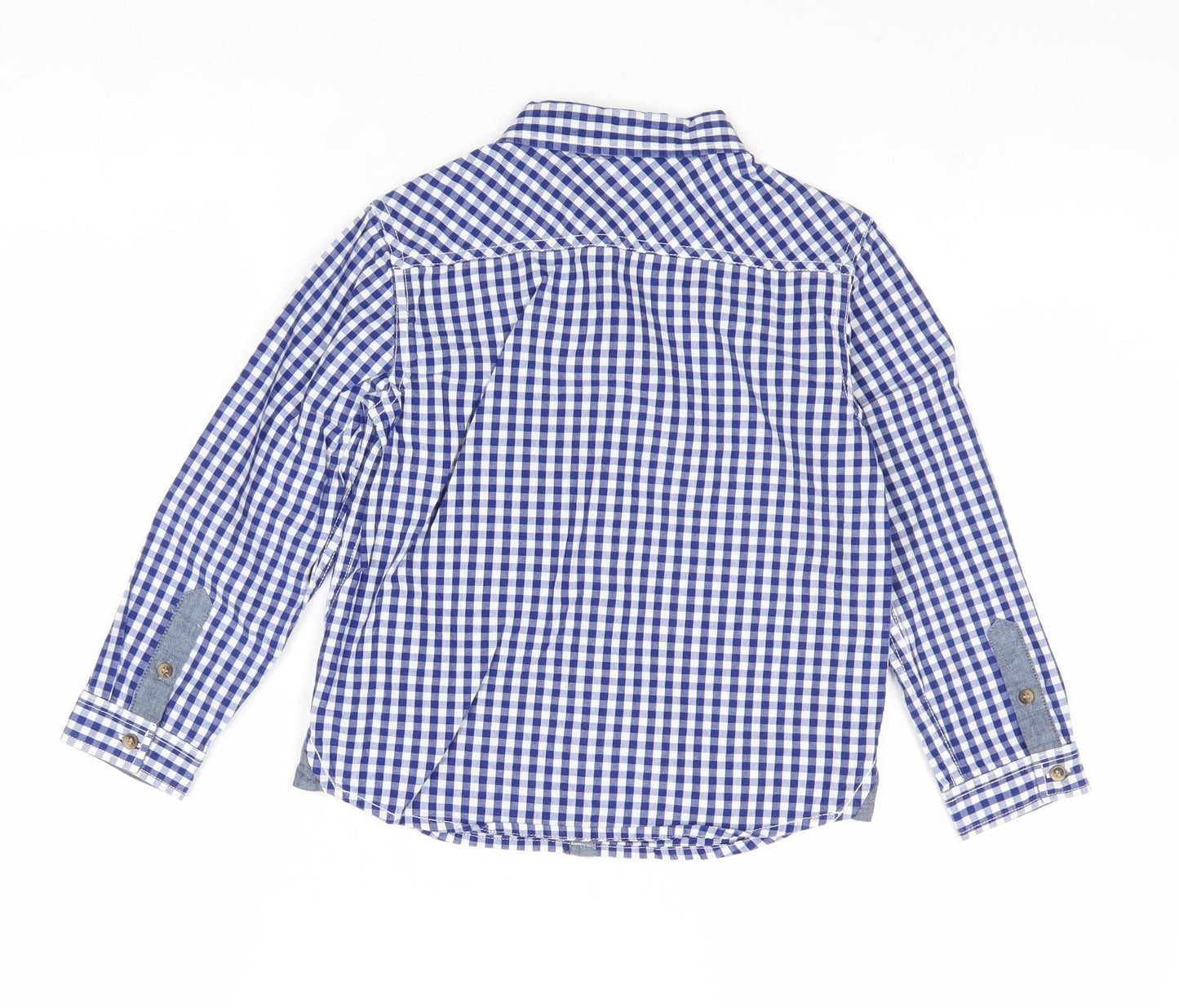 Mini Club Boys Blue Geometric Cotton Basic Button-Up Size 5-6 Years Collared Button