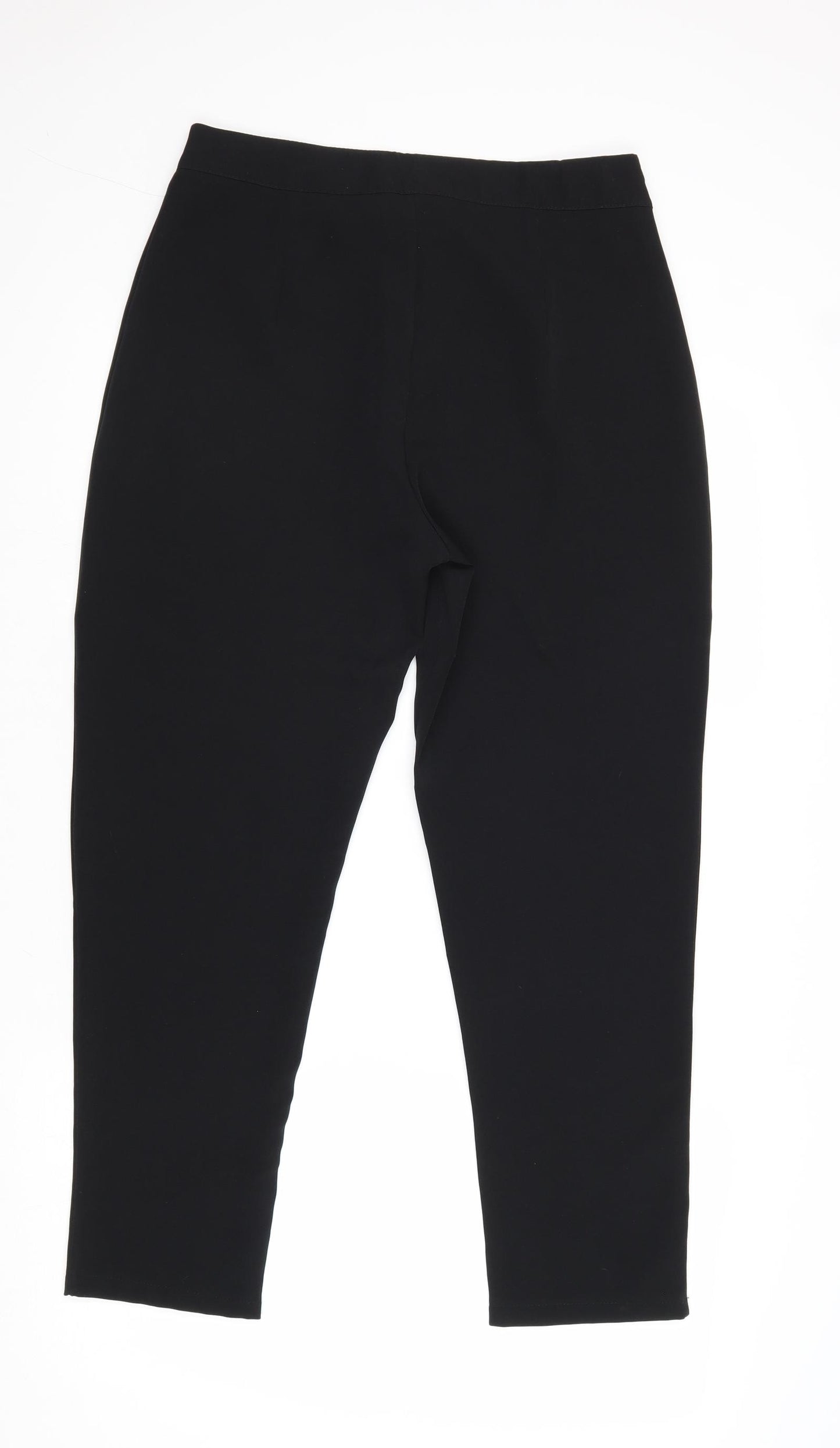 Boohoo Womens Black Polyester Trousers Size 12 Regular Zip