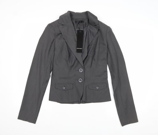 Vera Moda Womens Grey Striped Polyester Jacket Suit Jacket Size 8