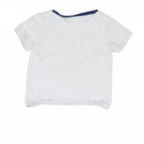 Manchester City FC Boys Grey Cotton Basic T-Shirt Size 2XS Round Neck Pullover - Manchester City