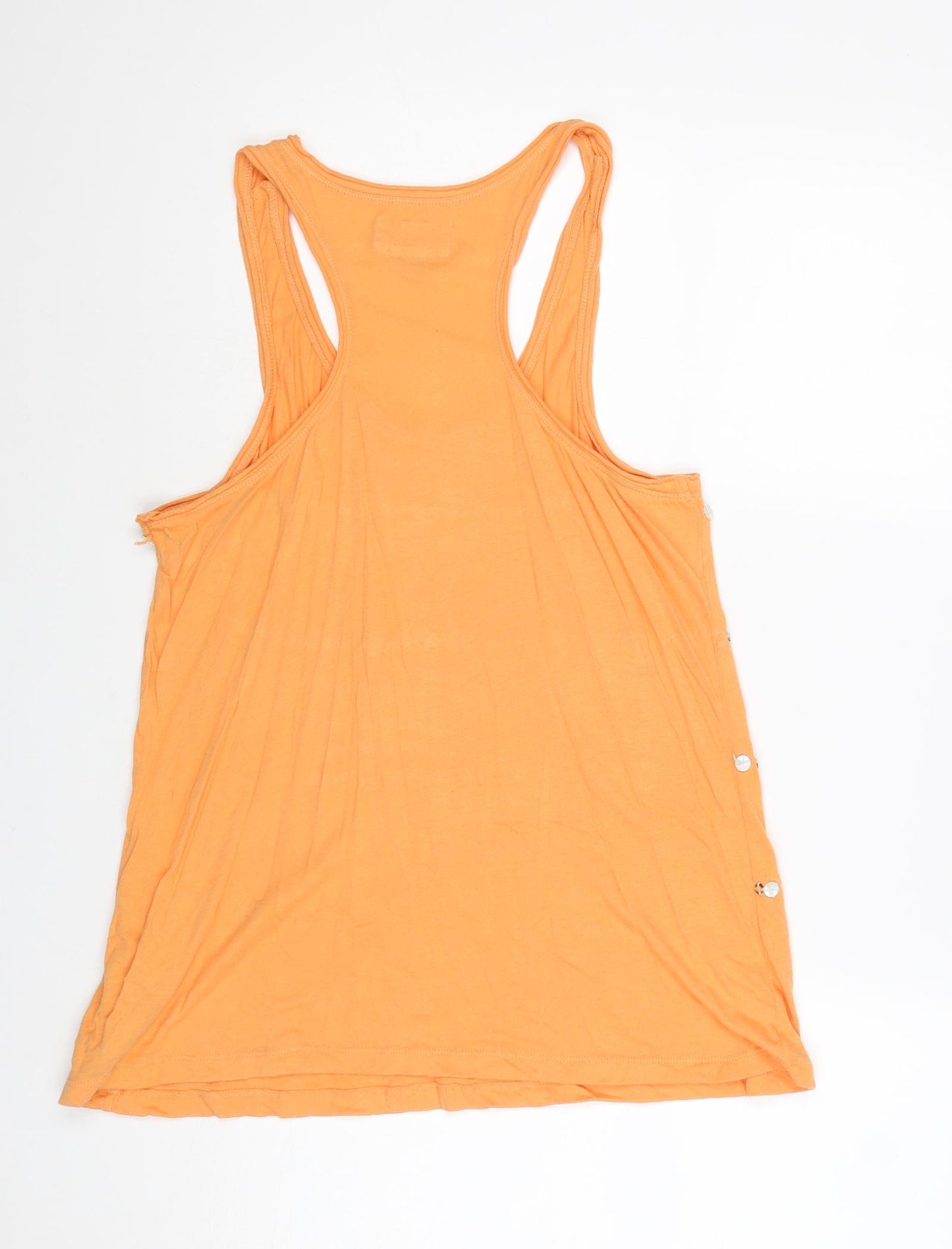 Ralph Lauren Womens Orange Cotton Basic Tank Size S Scoop Neck
