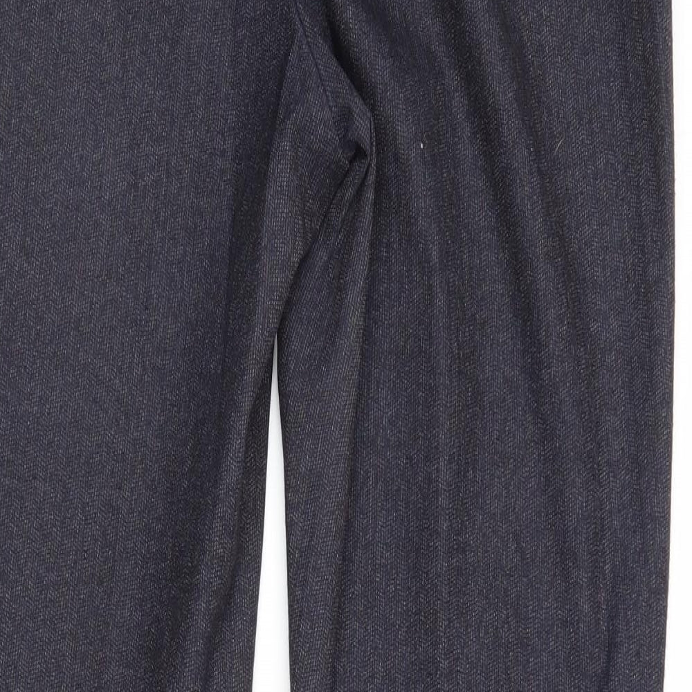 NEXT Womens Blue Polyester Dress Pants Trousers Size 8 Regular Zip