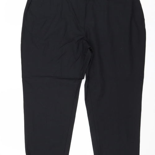Autograph Womens Black Polyester Chino Trousers Size M Regular Zip