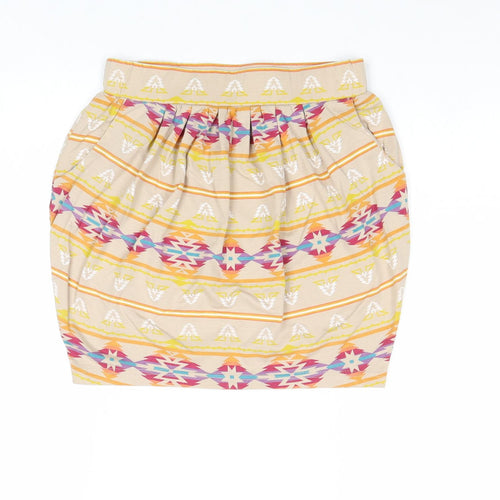 New Look Girls Multicoloured Geometric Polyester Mini Skirt Size 10-11 Years Regular Pull On