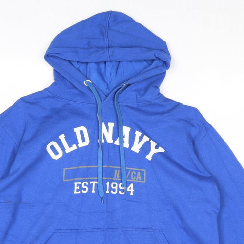 Old Navy Boys Blue Cotton Pullover Hoodie Size L Pullover