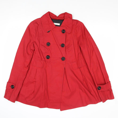 Promod Womens Red Jacket Size 10 Button