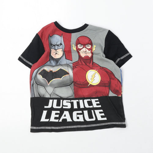 Justice League Boys Multicoloured 100% Cotton Basic T-Shirt Size 3-4 Years Round Neck Pullover - Justice League