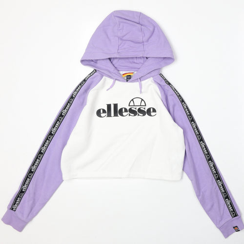 ellesse Girls White Cotton Pullover Hoodie Size 10-11 Years Pullover