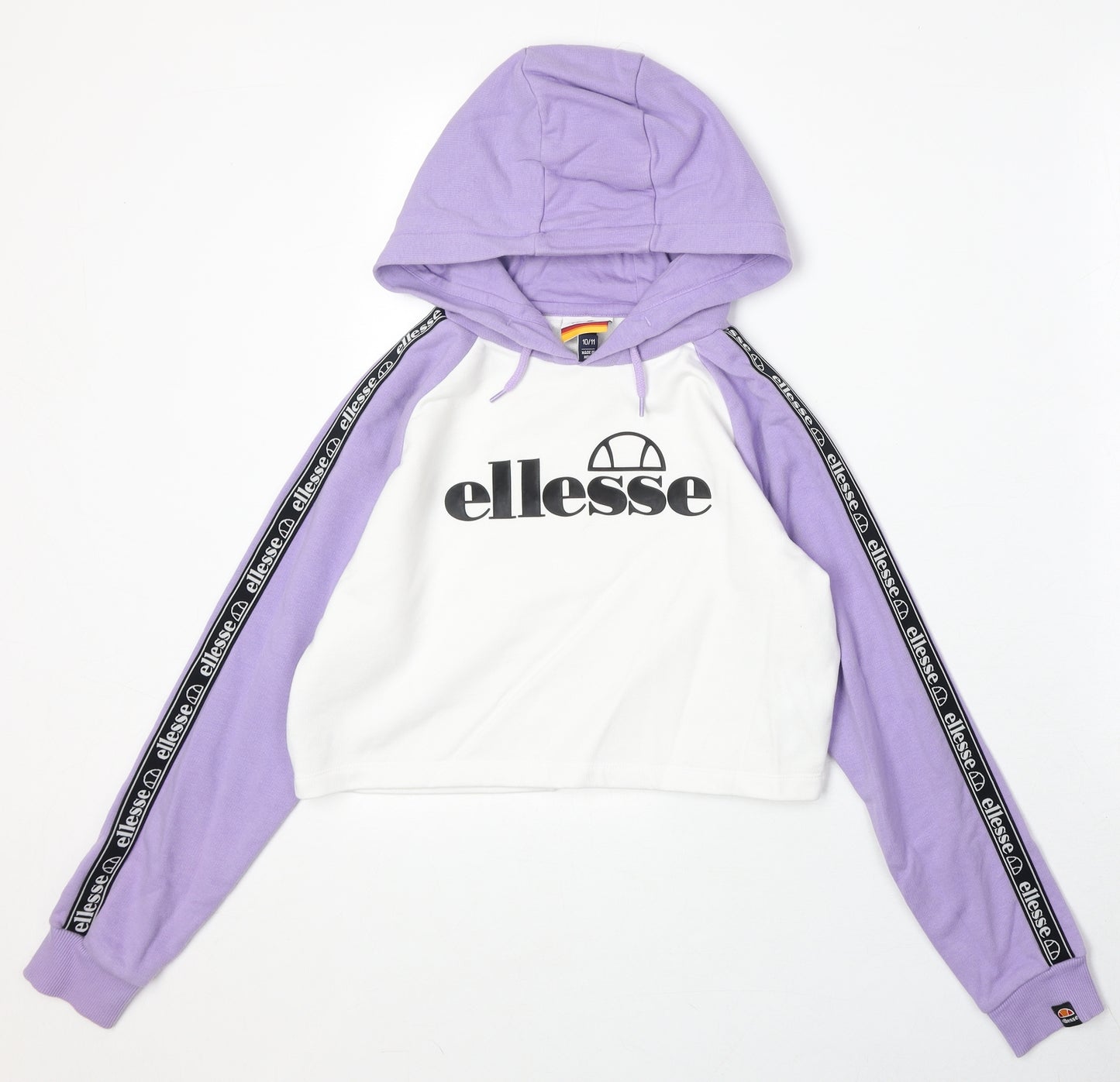 ellesse Girls White Cotton Pullover Hoodie Size 10-11 Years Pullover