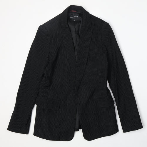 NEXT Womens Black Polka Dot Polyester Jacket Blazer Size 8