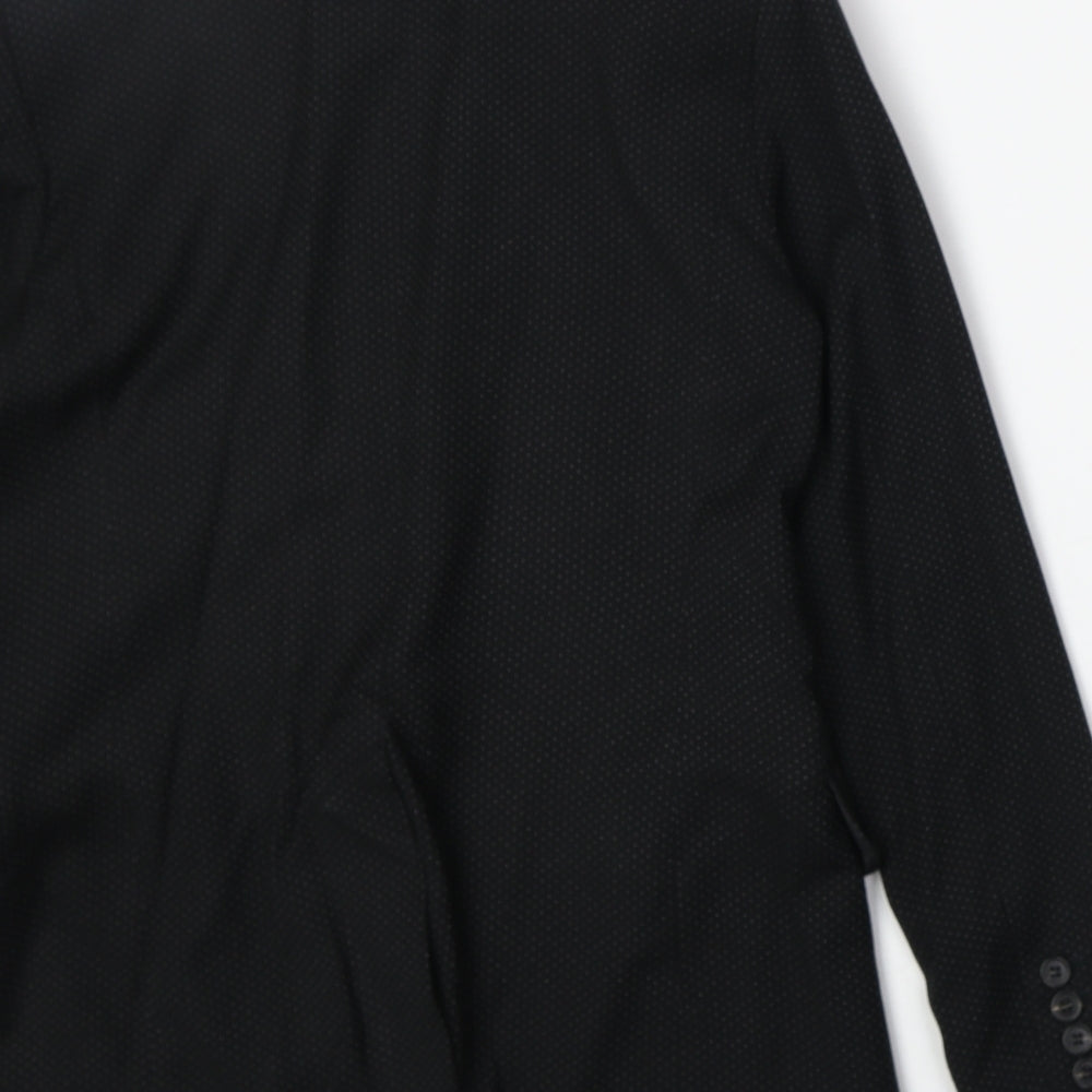 NEXT Womens Black Polka Dot Polyester Jacket Blazer Size 8