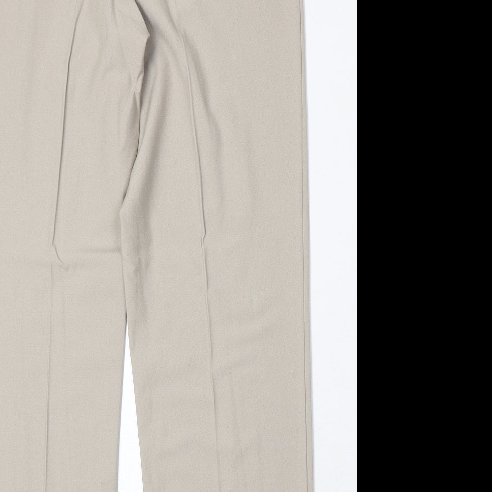 Essentials Womens Beige Polyester Trousers Size 12 Regular Zip