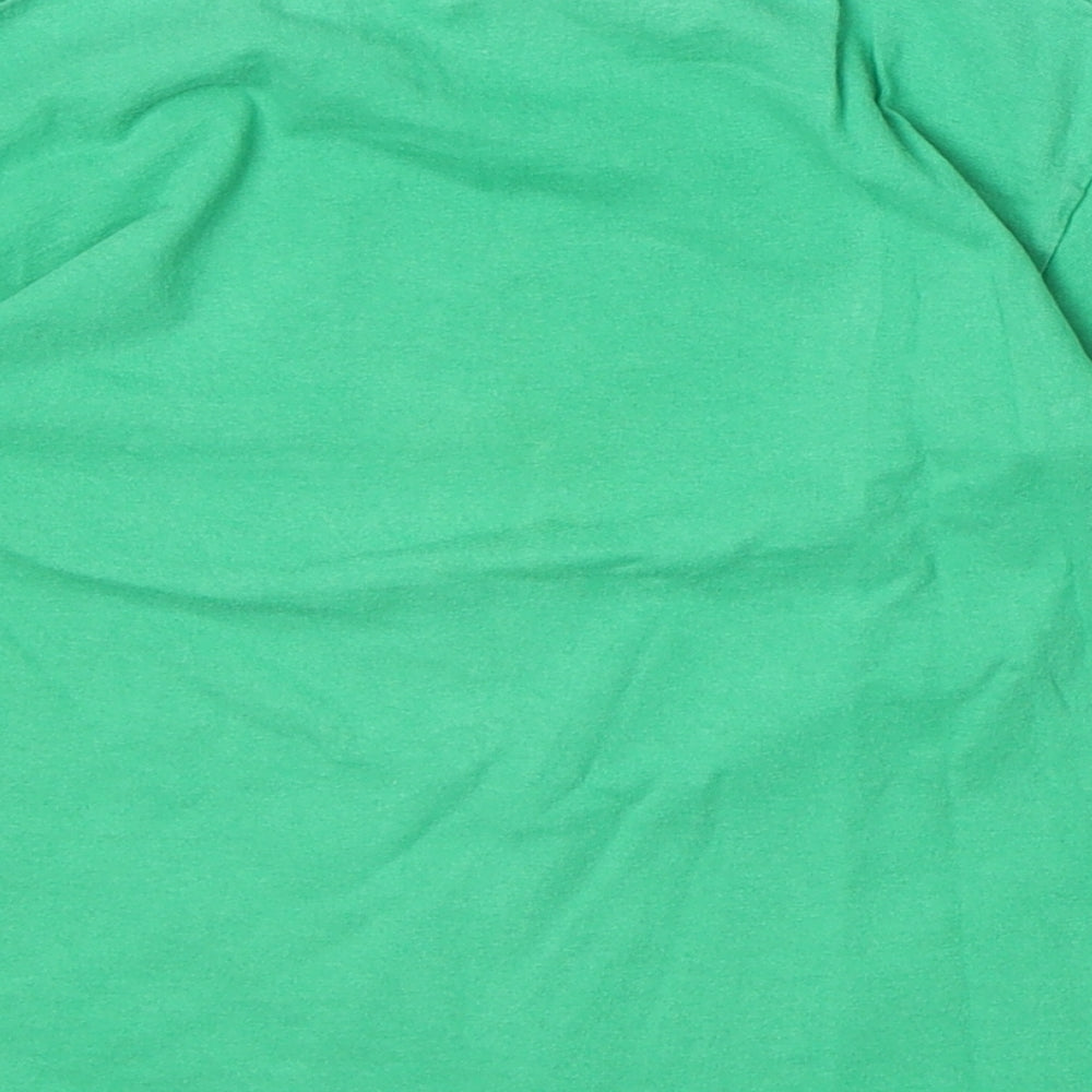 Fruit of the Loom Boys Green 100% Cotton Basic T-Shirt Size 3-4 Years Round Neck Pullover - Bus
