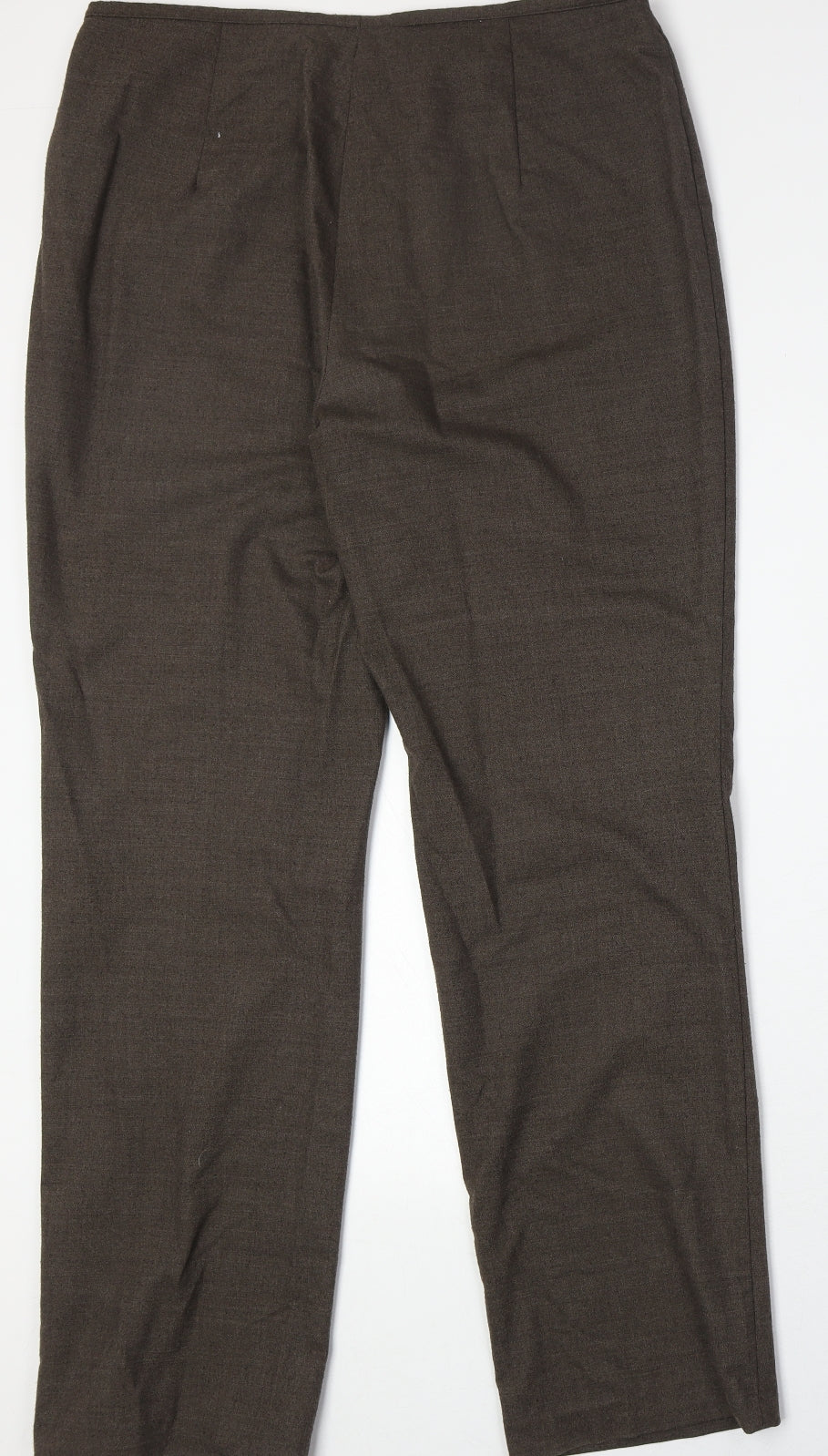 Steilmann Womens Brown Polyester Trousers Size 16 Regular Zip