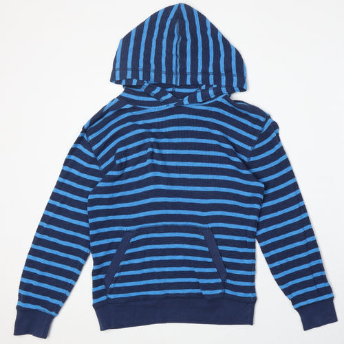 Gap Boys Blue Striped 100% Cotton Pullover Hoodie Size M Pullover