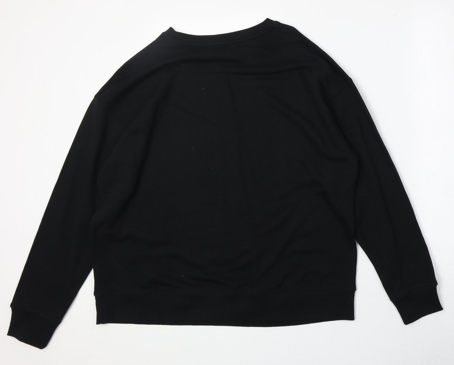 New Look Womens Black Cotton Pullover Sweatshirt Size M Pullover - Angel Blessed