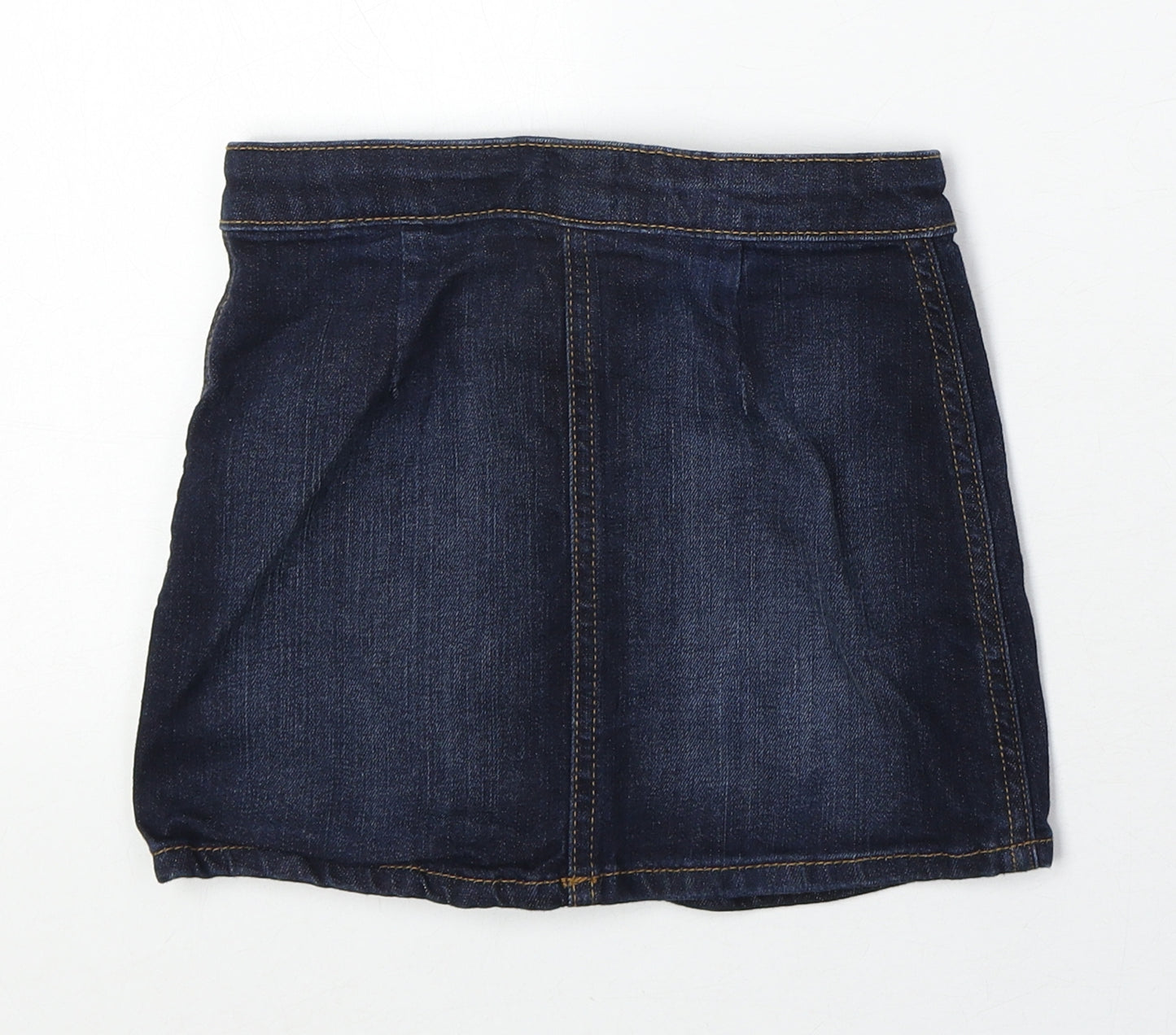 Gap Girls Blue Cotton Mini Skirt Size 6 Years Regular Button