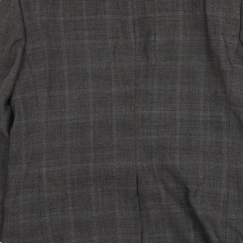 BHS Mens Grey Plaid Wool Jacket Suit Jacket Size M Regular