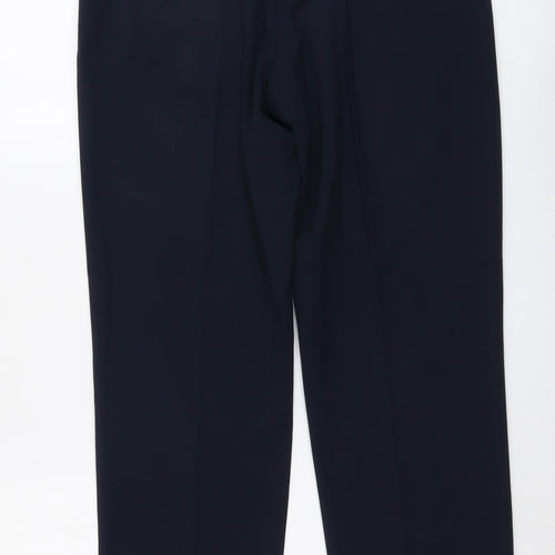 Marks and Spencer Womens Blue Polyester Trousers Size 12 L31 in Regular Button