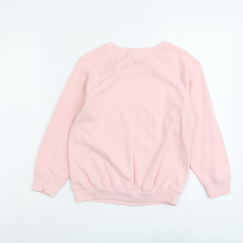 NEXT Girls Pink Cotton Pullover Sweatshirt Size 10 Years Pullover - Flower