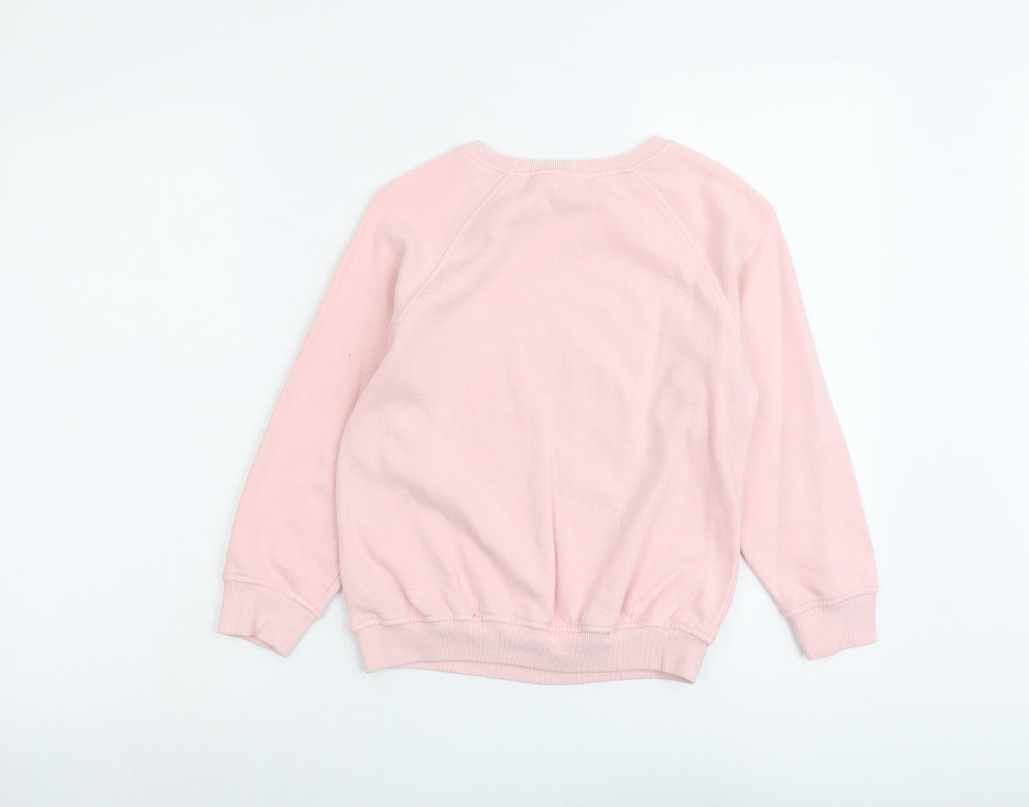 NEXT Girls Pink Cotton Pullover Sweatshirt Size 10 Years Pullover - Flower