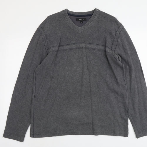 NEXT Mens Grey Cotton Pullover Sweatshirt Size L
