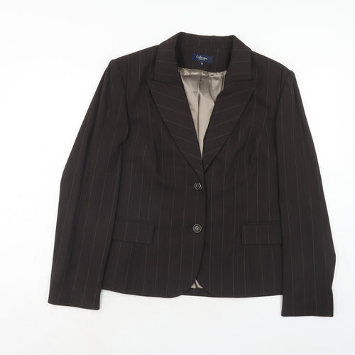 Debenhams Womens Brown Striped Viscose Jacket Suit Jacket Size 18