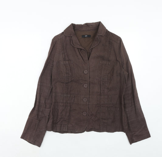 Jasper Conran Womens Brown Linen Jacket Blazer Size 14