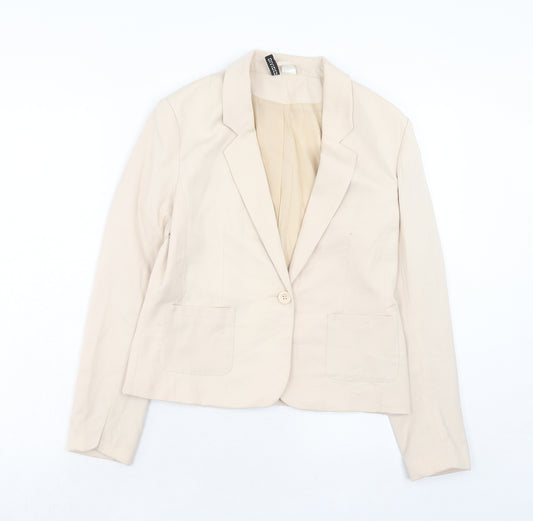 H&M Womens Pink Polyester Jacket Blazer Size 10
