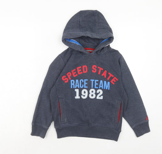NEXT Boys Blue Cotton Pullover Hoodie Size 8 Years Pullover - Speed State Race Team