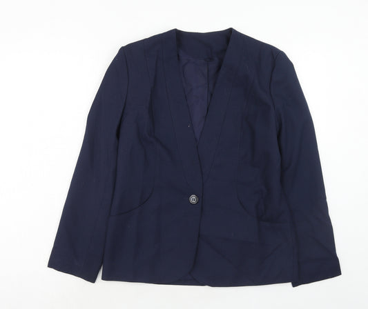 Debenhams Womens Blue Polyester Jacket Suit Jacket Size 10