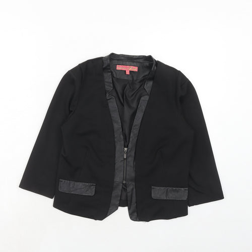 Boohoo Womens Black Jacket Blazer Size 10 Zip