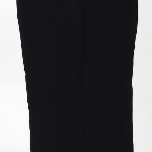 Marks and Spencer Womens Black Viscose Trousers Size 14 Regular Zip