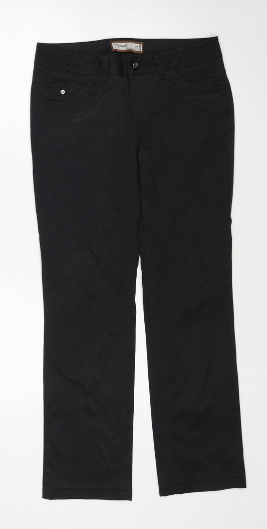 Marefa Womens Black Polyester Trousers Size 28 in Regular Zip