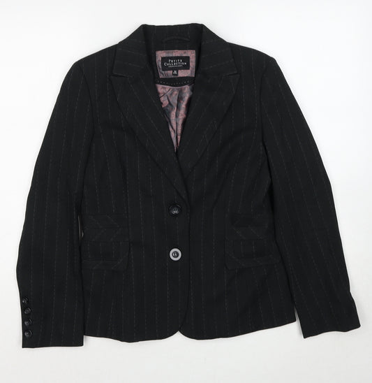 Debenhams Womens Grey Striped Viscose Jacket Suit Jacket Size 10