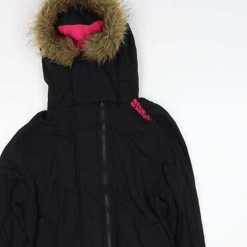 Superdry Womens Black Windbreaker Jacket Size S Zip