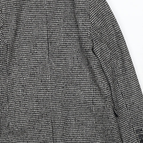 Marks and Spencer Womens Black Geometric Polyester Jacket Blazer Size 8