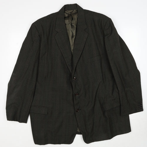 March Mens Green Plaid Wool Jacket Suit Jacket Size 42 Regular